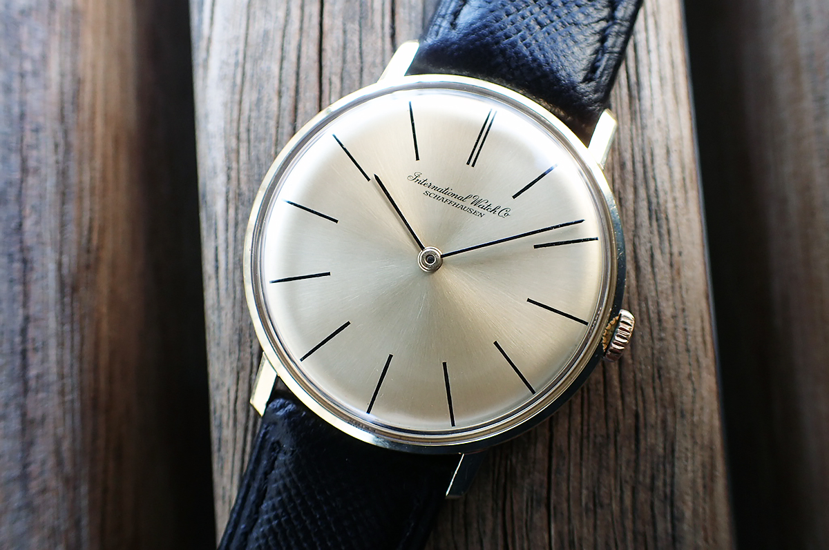 1960 s International Watch Co. Schaffhausen Swiss 18k Gold Case