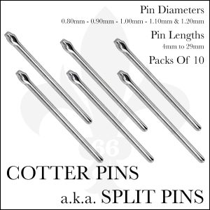 10 Pieces Split Cotter Pins 1.6 x 25 mm 
