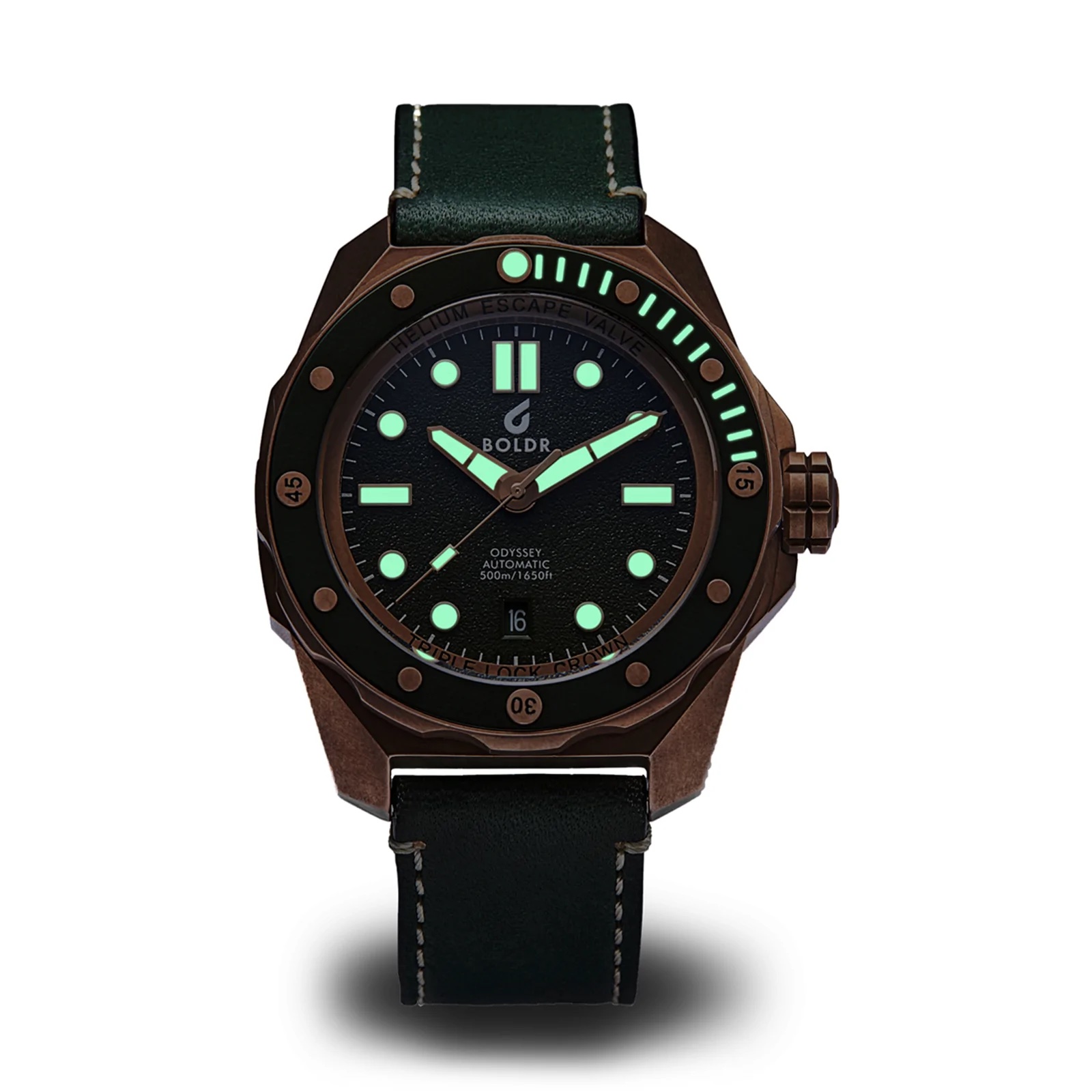 BOLDR (SG) Odyssey 'Serpentine' Green Bronze 500m Sports Diver Watch – Seiko  Japan SII Cal. NH35 Automatic Movement – Localtime Watches, Straps &  Accessories