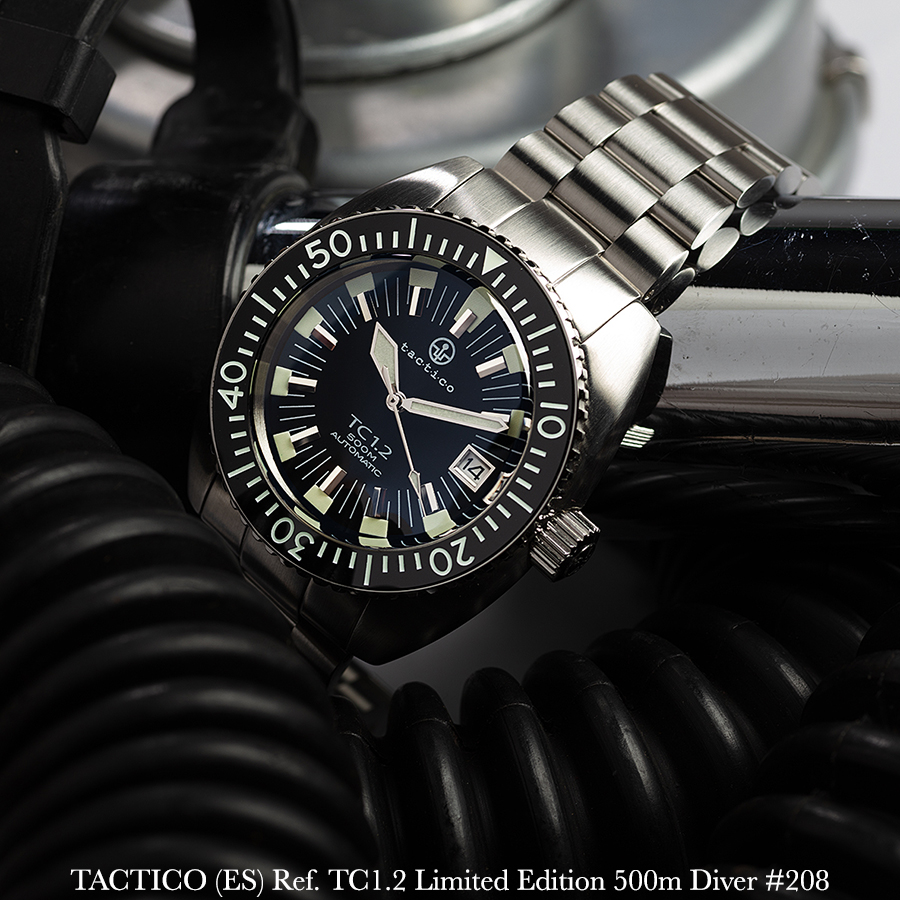 TACTICO (Spain) Ref.  SN#208 Limited Edition 500m Diver Watch Black –  Seiko Japan TMI SII Cal. NH-35 Automatic – Localtime Watches, Straps &  Accessories